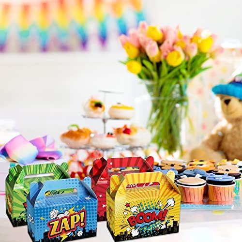 12 חבילה מסיבת גיבור קופסאות גיבור נושא גיבור יום הולדת שמח פינוק קופסאות ממתקים ממתקים קופסאות מתנה של יום האהבה מקלחת תינוק בנים בנות