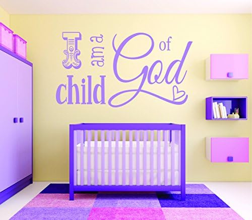 מדבקת קיר מדבקות: אני ילד של אלוהים ילדים תינוק ילד ילד חדר שינה ציטוט תנך גודל: 16 אינץ 'x 24 אינץ'