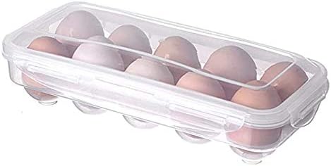 24 רשת ביצת אחסון תיבה, פלסטיק מקרר ביצת מגשי עם מכסה, ביתי מטבח תיבה שקופה