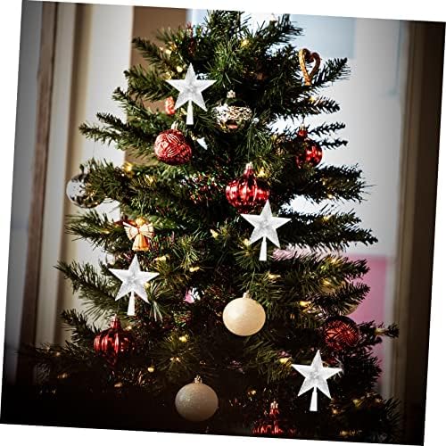 AMOSFUN עץ חג המולד אורות כוכבים עליונים אורות סנטה עץ טופר תאורה מעלה עץ כוכב עץ חג המולד קישוט נצנצים צמרת צמרת עץ עץ עץ עץ חג המולד