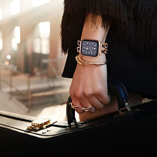 Newways תואם ללהקת Apple Watch 45 ממ 44 ממ 42 ממ סדרה 7 SE 6 5 4 3, צמיד תכשיטים לנשים להקות IWatch