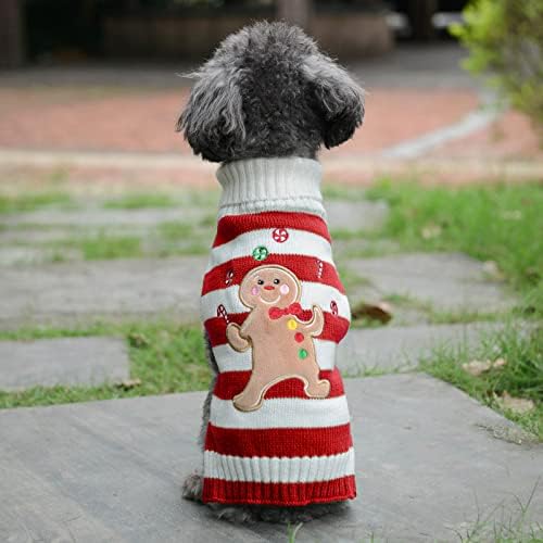 טנגז'י כלב סוודר חג המולד סוודר פסים חמוד ג'ינג'ר גבר סרוג גולף גולף חתול תלבושת חג המולד מכוערת תחפושות גור תלבוש
