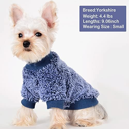 סוודר כלבים של Yikeyo לילדה קטנה של כלב, חורף בגדי כלבים מוצקים חמים לכלבים קטנים צ'יוואווה יורקי יורקי, מעיל לחיות מחמד, תלבושת לבוש