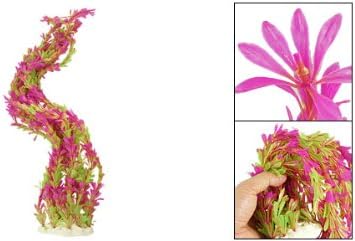 צמח קישוט אקווריום אקווריום אקווריום מפלסטיק UXCELL, 25 אינץ ', אמארנט/ירוק