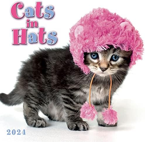 חתולים בכובעים 2024 לוח שנה מיני, 7 x 7
