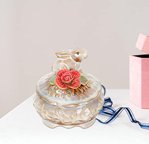AMOSFUN מחזירה קישוטים לשנה החדשה הסינית קופסת אחסון אירופית קופסא קופסאות תכשיטים מארגן תכשיטים קופסת קרמיקה קופסא קסם קסם תכשיטים תכשיטים