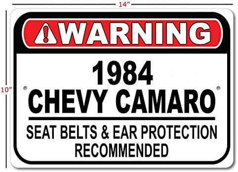 1984 84 חגורת בטיחות שברולט קמארו מומלצת שלט רכב מהיר, שלט מוסך מתכת, עיצוב קיר, שלט מכונית GM - 10x14 אינץ '