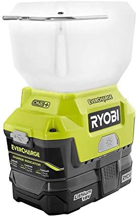 Ryobi 18-Volt One+ Lithium-Ion Authalless Averybary Lead Light Light עם 1.3 Ah Buhation ו- Wall Mount Charger