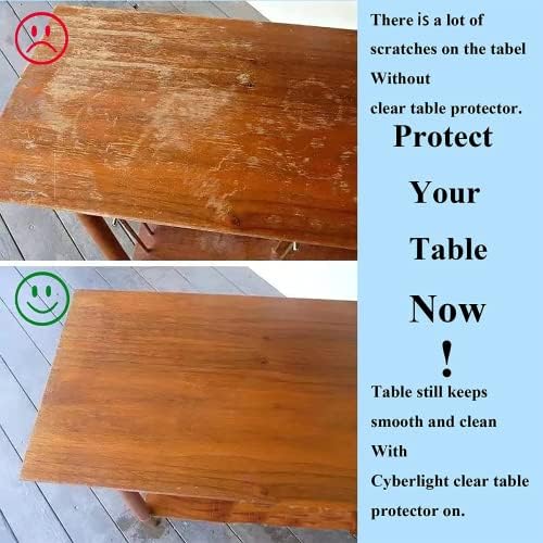 אור סייבר ברור שולחן מגן עגול 54 ב ויניל שקוף פלסטיק מפת שולחן אוכל חדר עץ שולחן