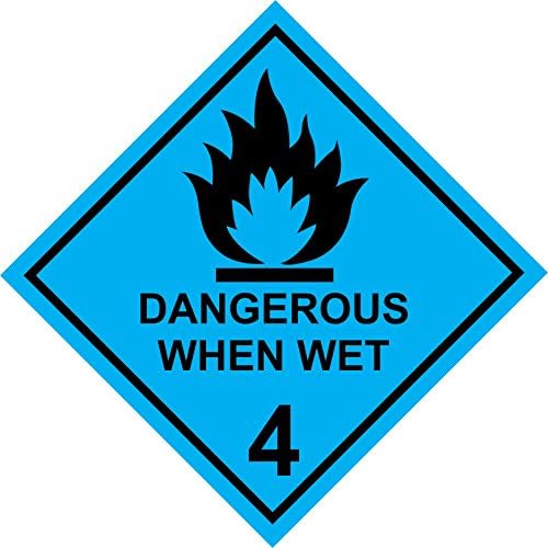 Indigos UG - מדבקה - בטיחות - אזהרה - תוויות חומרים מסוכנות מסוכנות כאשר סימן בטיחות רטוב - מדבק דבק עצמי 100 ממ x 100 ממ - מדבקות למשרד,
