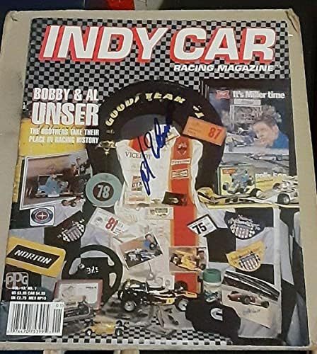 אל אונסר האב חתם על חתימה 1996 מגזין מירוץ מכוניות אינדי אינדיאנפוליס 500-מגזינים עם חתימה של ליגת הבייסבול