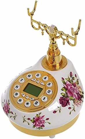 WYFDP טלפון קווי עתיק עם זיהוי שיחה תאריך שעון התאמה טבעת ללא סוללה טלפון קלאסי למשרד הביתי