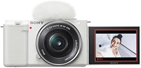 מצלמה ללא מראה של סוני זב-אי-10 עם עדשת 16-50 מ מ, חבילה לבנה עם חבילת תוכנת עריכת תמונות מק, כרטיס זיכרון של 32 ג ' יגה-בייט, תיק כתף,