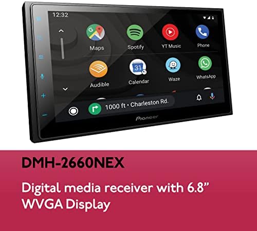 חלוץ DMH-2660NEX 6.8 Alexa כאשר הוא משויך לאפליקציית Vozsis Pioneer, Android Auto, Apple Carplay, Bluetooth, HD Radio & Metra Axxess ASWC-1