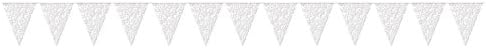 BEISTLE פלסטיק פלסטיני דגלון דגלון חורף ארץ הפלאות קישוט נושא קרח קפוא לאספקת מסיבות אגדות, 11 x 12 ', לבן/ברור