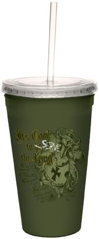 ברכות ללא עצים משרתות את המלך: קורינתיים 4: 1 מטייל אומנותי כוס מגניבה כפולה עם קש לשימוש חוזר, 16 גרם