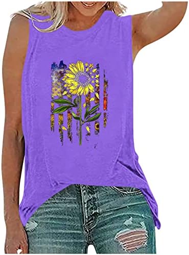 נשימות נשים זועפות גופיות דגל אמריקאיות חולצות ללא שרוולים מזדמנים 2023 חולצות T דפוסים אופנתיים בקיץ