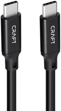 מעגלים מעוצבים Craft Craft USB-C ל- USB-C 3.2 GEN2X2 כוח וכבל נתונים. טעינה מהירה של 100 וואט, העברת נתונים של 20 ג'יגה -ביט לשנייה. 4ft,