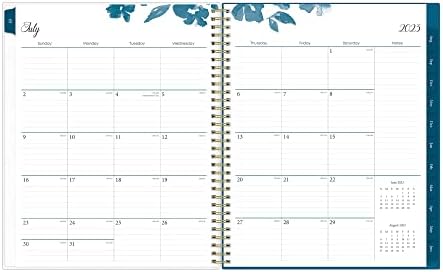 שמיים כחולים 2023-2024 מתכנן שבועי וחודשי לשנה אקדמית, 8.5 על 11, כריכה גמישה חלבית, חוט, בכח כחול