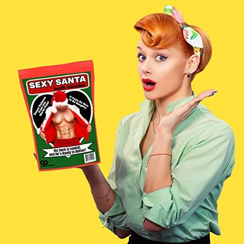 סקסי סנטה אמבטיה פצצות-אדום אמבטיה פצצות עבור נשים - למבוגרים חג המולד איסור פרסום מתנות - מצחיק גרב ממלא מתנות נשים-לבן פיל, סוד סנטה