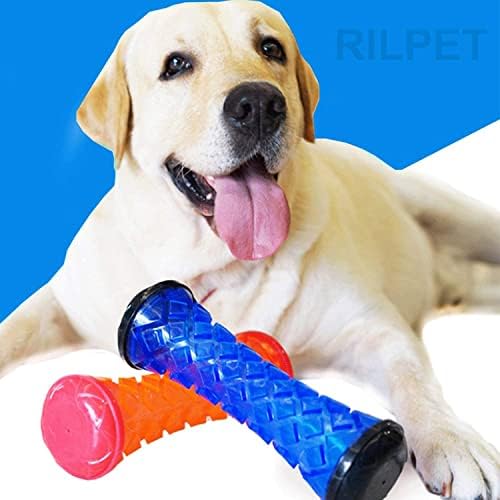 צעצועים לעיסת כלבים של רילפט, כלבים קשוחים כבדים צעצועים חורקים לחיזורים אגרסיביים, צעצועי גומי בלתי ניתנים להריסה עמידים עבור גזע כלבים