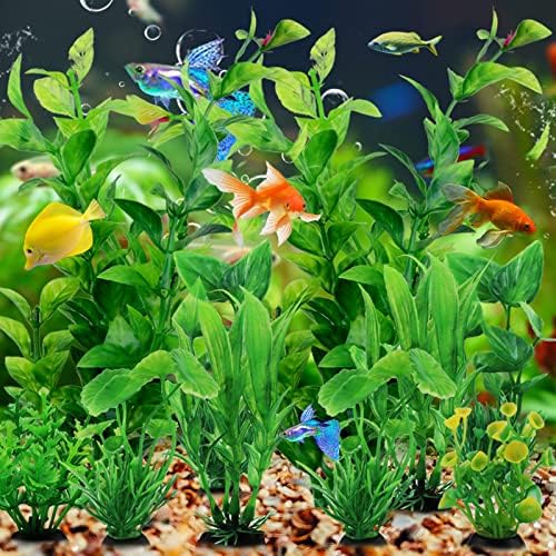 אביזרי אקווריום קישוטי אקווריום צמחים ירוקים, 10 יחידות ירוק דגי טנק קישוטי צמח, דגי טנק דקור, אקווריום דקור פלסטיק צמחים