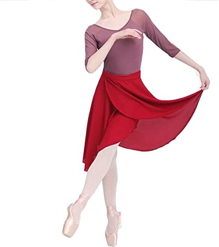 חצאית שיפון של ריקוד בלט לבלט עם חצאית עניבת עניבה על חצאית עניבת מותניים חצאית עטיפת מותניים לריקודים לנשים בנות