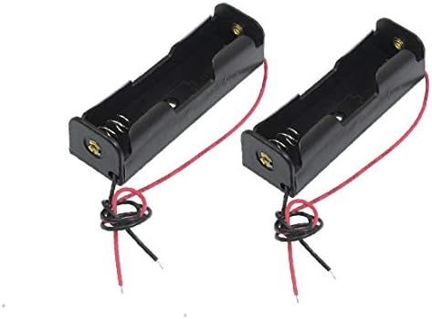 2 יחידות שחור 18650 קצה מחודד סוללות סוללה מחזיק מקרה עם חוט מוביל(2 יחידות שחור 18650 באטר עם פונטה פונטיאגודה אסטוצ ' ה פארה פורטה באטר