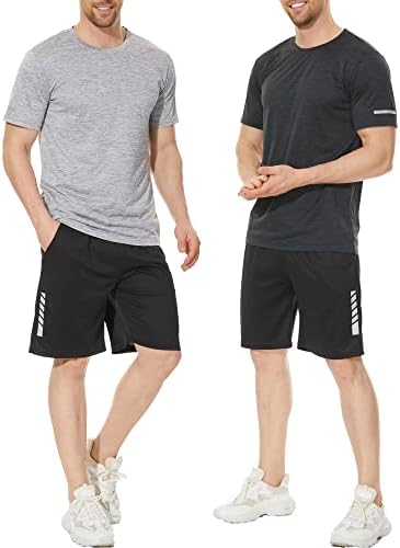חולצות פעילות של Biylaclesen גברים שרוול קצר בביצועים יבש מהיר חולצות כושר חולצות טריקו אתלט