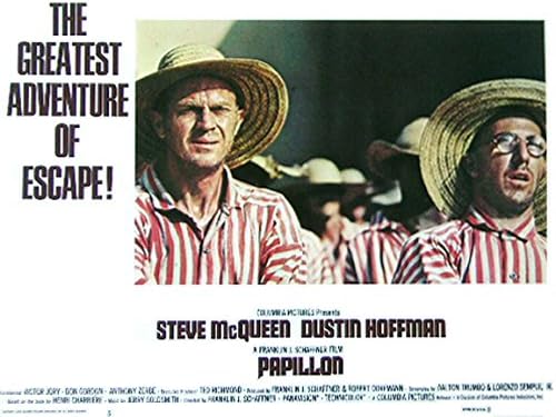 PAPILLON 1973 אותנטית, מקורית של סטיב מקווין לובי כרטיס מס '5 פוסטר סרט