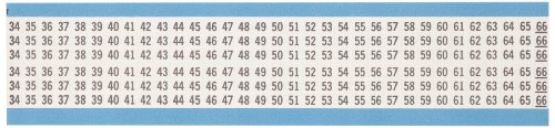בריידי-34-66-1.50 סמן אורך, ב-12 אצטט בד, שחור על לבן ברציפות מספרי חוט סמן כרטיס, אגדה 34 דרך 66