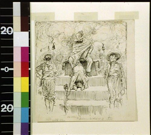 צילום היסטורי: ראסל נפל על ברכיו, 1883, שליט, ספרד, מנזר אדווין אוסטין, גברים, חרב