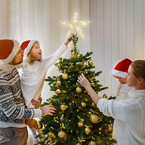 טופר כוכב עץ חג המולד של Nuobesty, Toppers Toppers Star, LED מואר עץ חג המולד מואר כוכב לקישוט חג