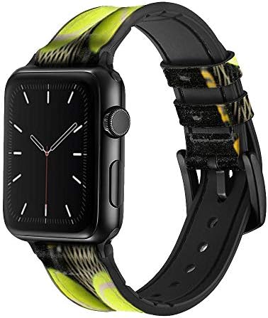 CA0008 עור טניס וסיליקון רצועת רצועת שעונים חכמה עבור Apple Watch Size Size 38 ממ/40 ממ/41 ממ