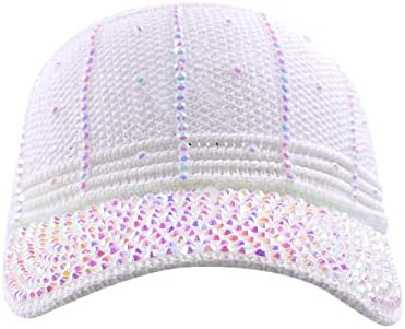 כובע קוקו של ריינסטון משובץ כובע בלינג רשת כובעי בייסבול מתכווננים מתכווננים כובע השמש העליון של חוף ים לנשים קיץ בחוץ