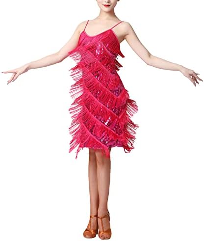 שמלת פלאפר לנשים משנות העשרים של המאה העשרים ציצית המסיבה הלטינית שמלת קוקטייל קוקטייל אולם נשפים תלבושת וינטג 'שוליים שמלת גטסבי