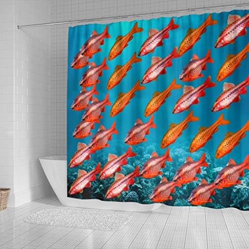 וילונות מקלחת הדפסת דובדבן דגים