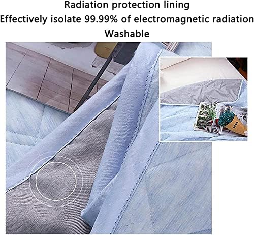 Yilefu emf אנטי-קרינה סדין מיטה בהריון מגן קרינת קרינה 5G הגנה על יולדות תיק תינוקות רך ונושם נשלף וניתן לשטוף, כחול, 100x140 סמ