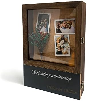 קופסת צללים עם מדפים, 11 x 16 גדול של קופסת צללים עמוקה מארז עם לוח גיר ， להצגת אוסף זרות המזכרות לחתונה