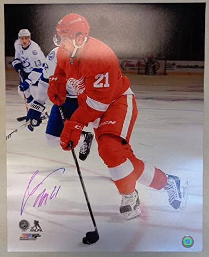 תומס טטר חתימה על חתימה של דטרויט כנפיים אדומות 16x20 תמונה מס '2 - תמונות NHL עם חתימה