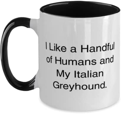 מצחיק איטלקי גרייהאונד כלב מתנות, אני אוהב קומץ של בני אדם שלי איטלקי, אפי חג שני טון 11 עוז ספל מחובבי חיות מחמד, גזעי כלבים, מתנות לאוהבי