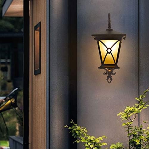 Zhaolei בסגנון אירופי מנורת קיר חיצונית מנורת גינה חיצונית גינה וילה דלת רטרו קיר מנורת קיר חיצוני קיר מרפסת מנורת