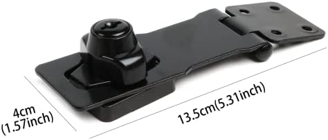 כפתור טוויסט 4 אינץ 'מנעול hasp מקש, מתקין בורג שומר בטיחות מקשים תפסים, שחור בהיר