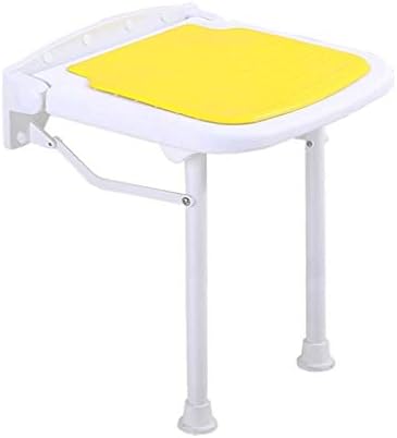 שרפרפי דיטודו, מושב מקלחת רכוב על קיר עם רגלי סגסוגת אלומיניום, שרפרף מקלחת לא-החלקה ללא החלקה/צהוב/38 * 36.5 * 47.5 סמ