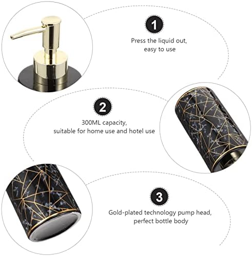 מתקן סבון Zerodeko עם משאבה, 300 מל עיתונות קרם קרם אחסון בקבוק חדר אמבטיה הניתן למילוי חדר אמבט