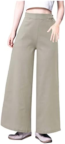 נשים אלסטי מותניים מכנסיים מקרית נשים מוצק פשתן מכנסיים מכנסיים מקרית בבאגי אלסטי מותניים מכנסיים זיעה מכנסיים