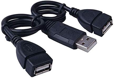 כבל הרחבת כבל כבל כבל USB טעינה USB כבל USB 2.0 A 1 עד 2 USB נתונים כפולים נתונים רכזת רכזת חשמל, שחור