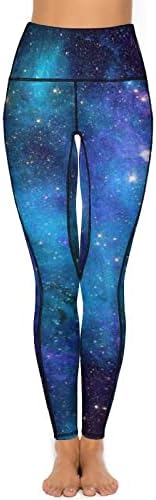 חלל גלקסי יוגה מכנסיים עם כיסים לנשים גבוהה מותן אימון חותלות גרביונים