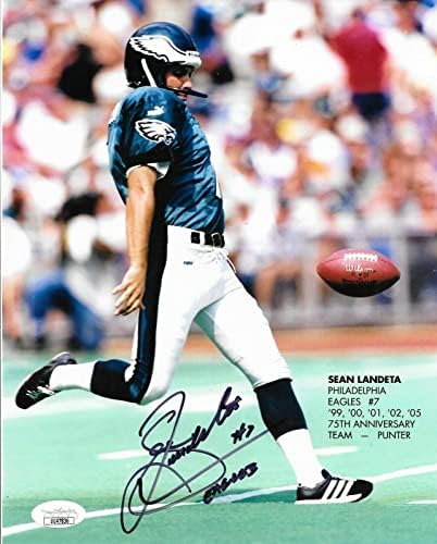 שון לנדטה חתמה על פילדלפיה איגלס 8x10 חתימת צילום 2 JSA - תמונות NFL עם חתימה