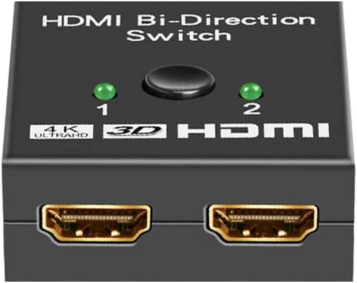 מתג HDMI, 4K HDMI Splitter 2 יציאות מתג ידני דו כיווני 2 x 1/1 x 2 HDMI מעבר דרך, תומך ב- HD 1080p 3D 4K x 2K@60Hz